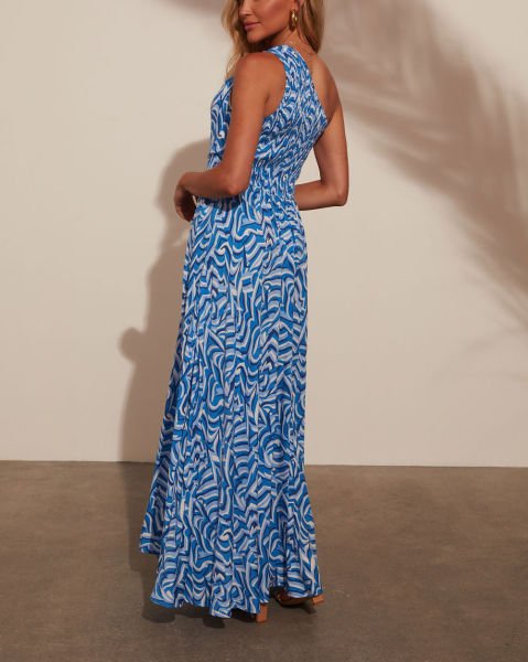 BLUE-NAVY-PRINTED  DRESS