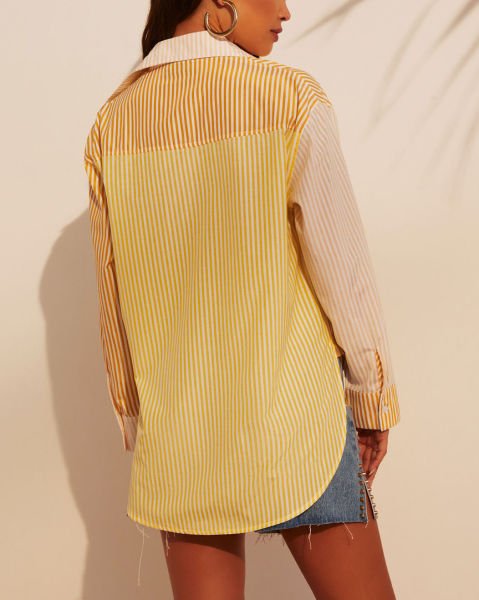 YELLOW-MUSTARD-STRIPED  SHIRT