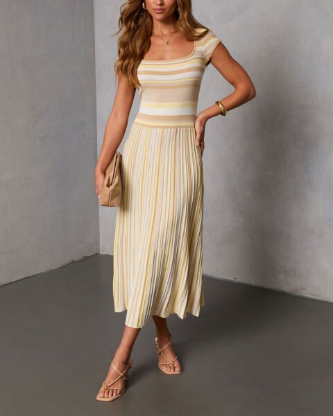 MULTICOLOR-STRIPED DRESS