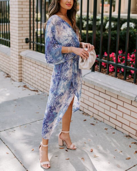 BLUE-ECRU-BATIK DRESS