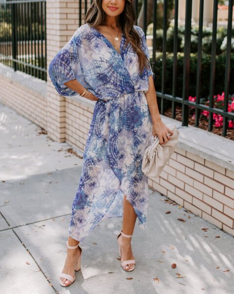 BLUE-ECRU-BATIK DRESS