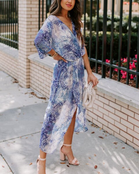 BLUE-ECRU-BATIK DRESS