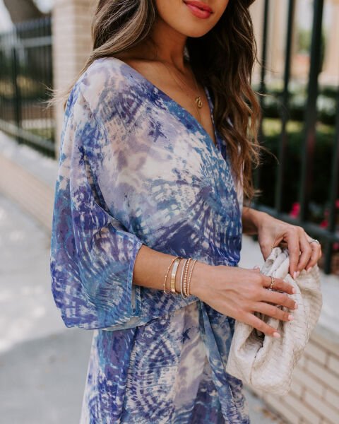BLUE-ECRU-BATIK DRESS