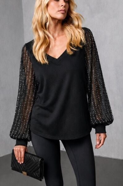 BLACK BLOUSE L - BLACK