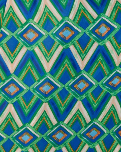 BLUE-GREEN-PRINTED  DRESS