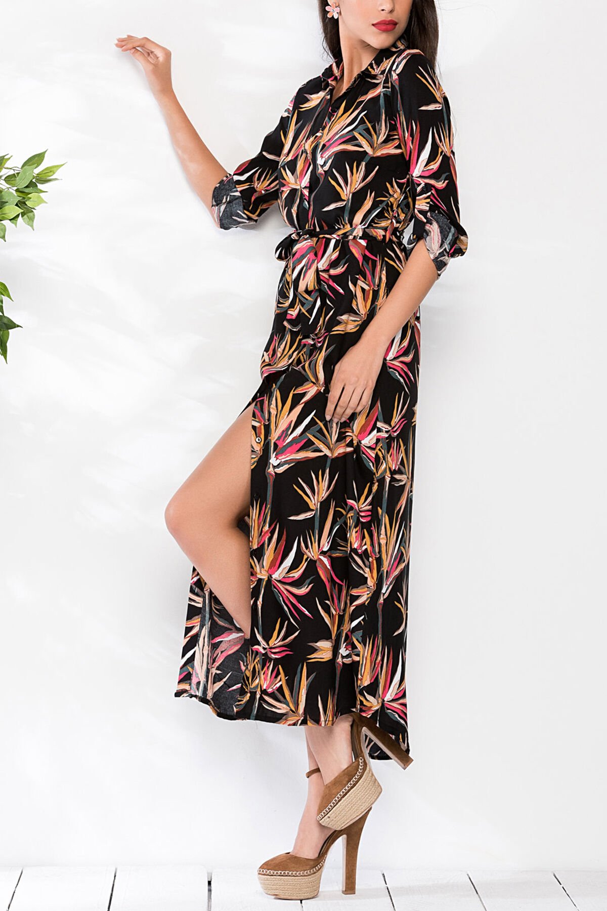 BLACK-FLORAL DRESS