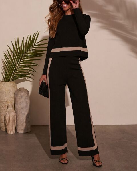 BLACK-MINK SWEATSHIRT AND PANTS SET XL - BLACK-MINK