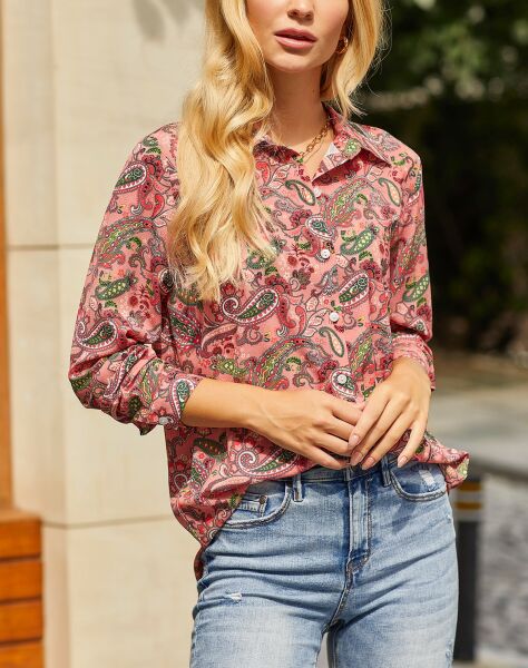 PINK-PAISLEY SHIRT
