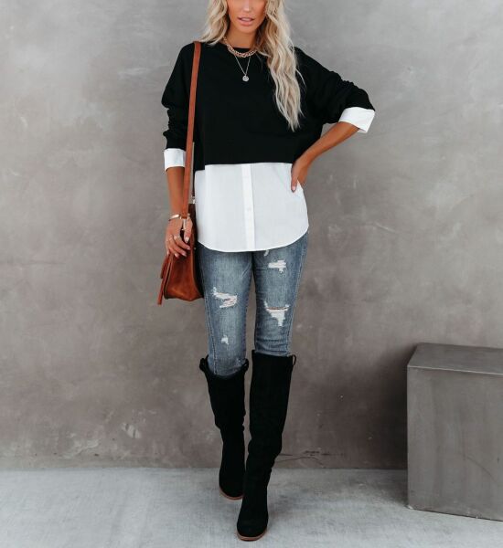 BLACK-WHITE TUNIC