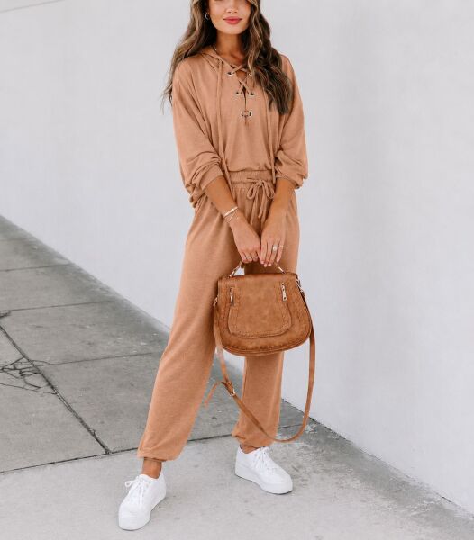 CAMEL SWEATSHIRT AND PANTS SET L - CAMEL
