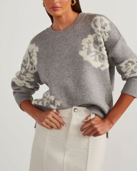 GREY-ECRU-FLORAL SWEATERS