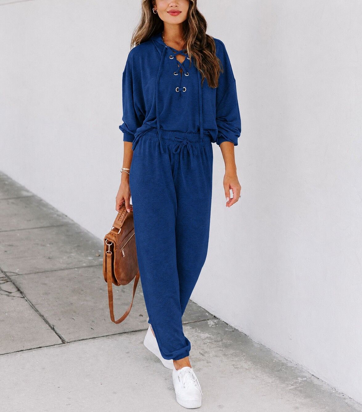 NAVY SWEATSHIRT AND PANTS SET M - NAVY