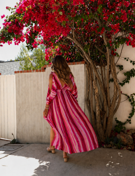 RED-STRIPED DRESS L - RED-STRIPED