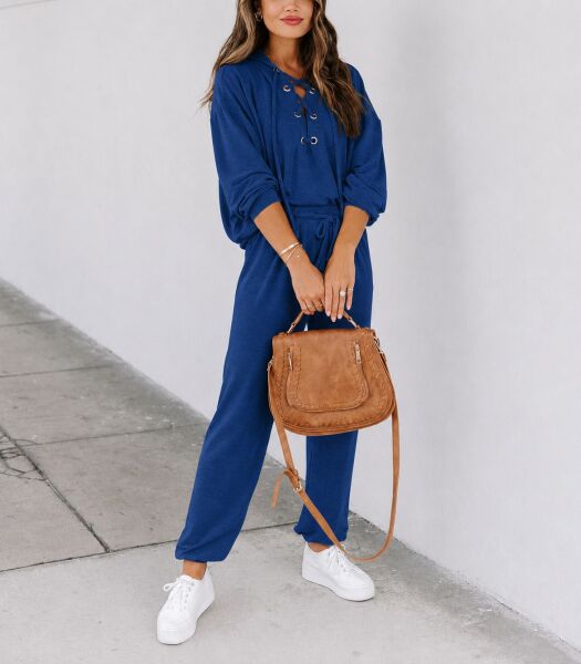 NAVY SWEATSHIRT AND PANTS SET XL - NAVY