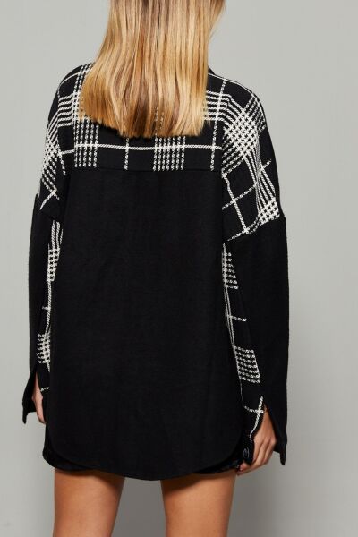 BLACK-ECRU SHIRT S - BLACK-ECRU