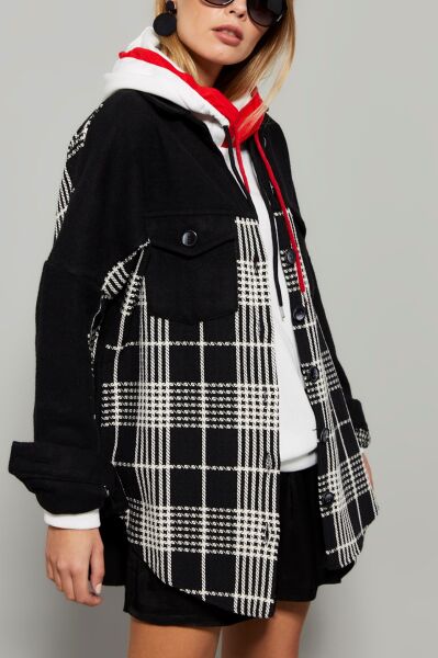BLACK-ECRU SHIRT S - BLACK-ECRU