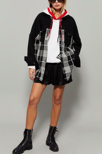 BLACK-ECRU SHIRT L - BLACK-ECRU