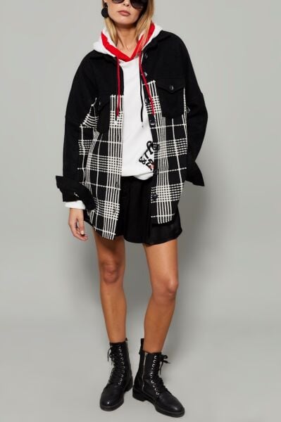 BLACK-ECRU SHIRT L - BLACK-ECRU