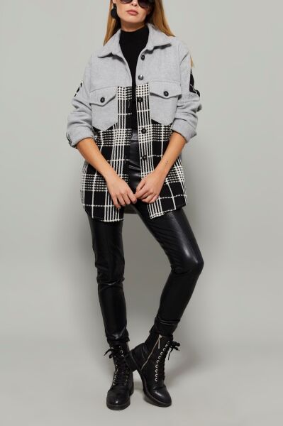 GREY-BLACK SHIRT XL - GREY-BLACK