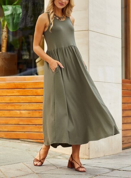 KHAKI DRESS M - KHAKI