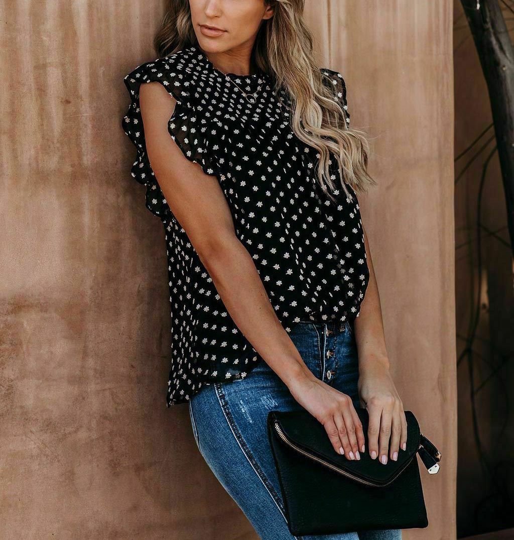 BLACK-FLORAL  BLOUSE