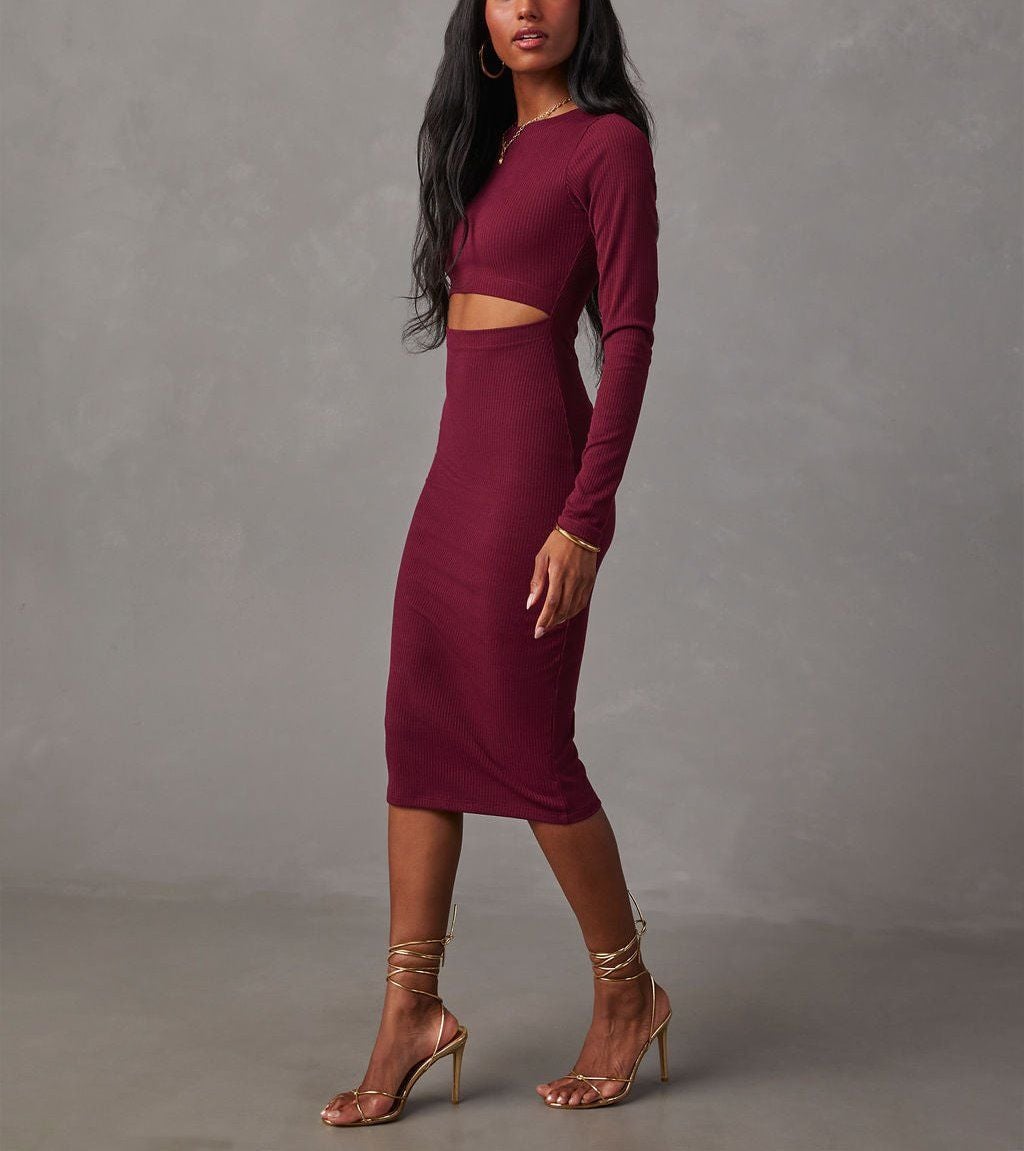 BURGUNDY DRESS