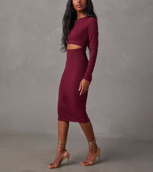BURGUNDY DRESS