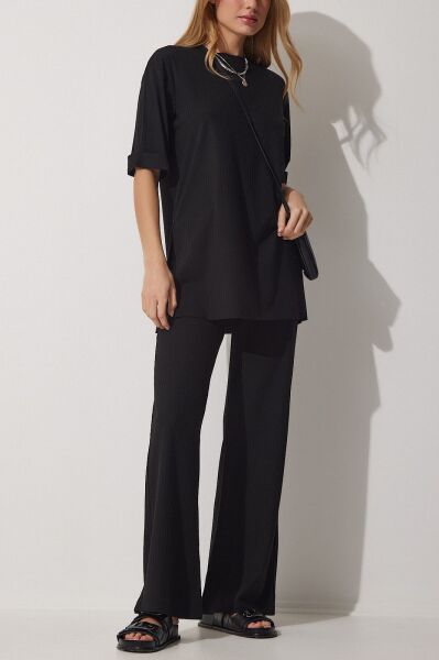 BLACK TOP-PANTS-SET M - BLACK