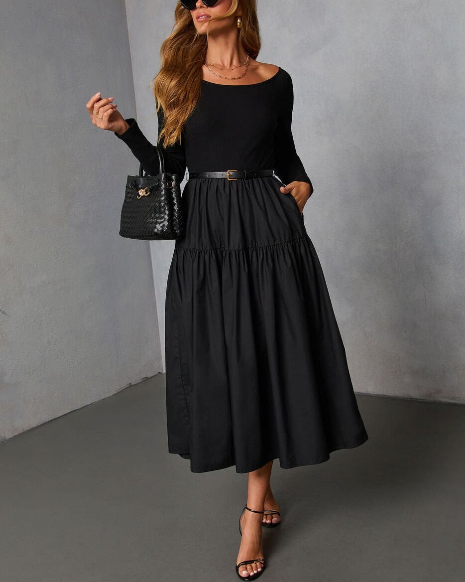 BLACK DRESS M - BLACK