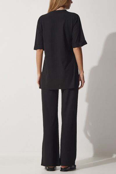 BLACK TOP-PANTS-SET L - BLACK