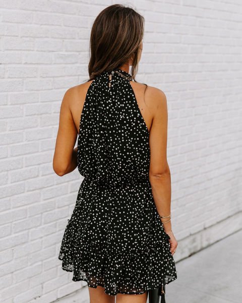 BLACK-POLKA-DOT  DRESS