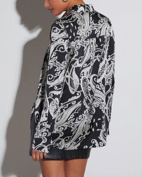 BLACK-ECRU-FLORAL SHIRT