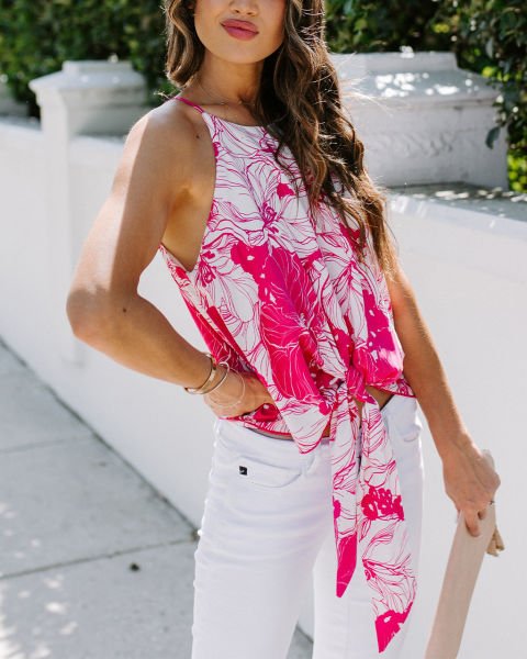 ECRU-FUSCHIA  BLOUSE