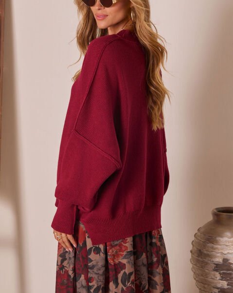 BURGUNDY SWEATER S - BURGUNDY
