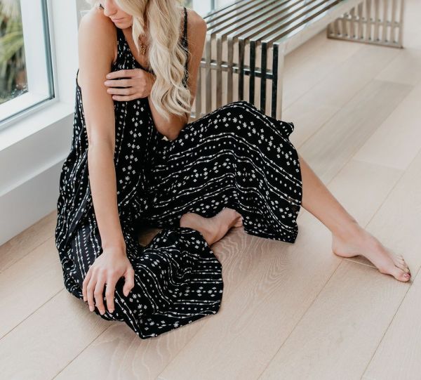 BLACK-ECRU-PRINTED  JUMPSUIT