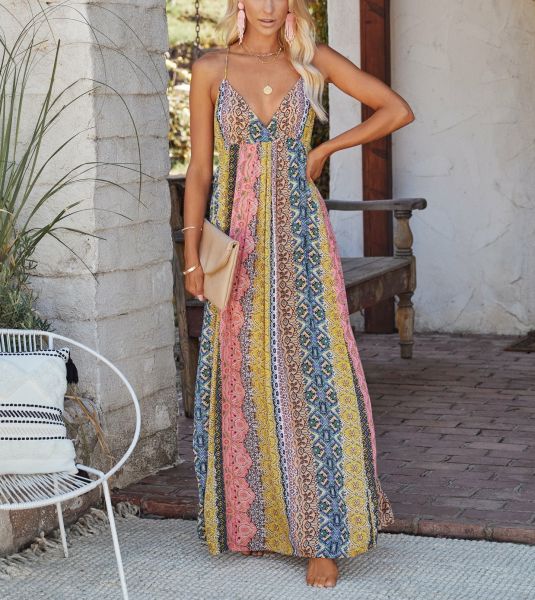 PINK-BLUE-ETHNIC  DRESS