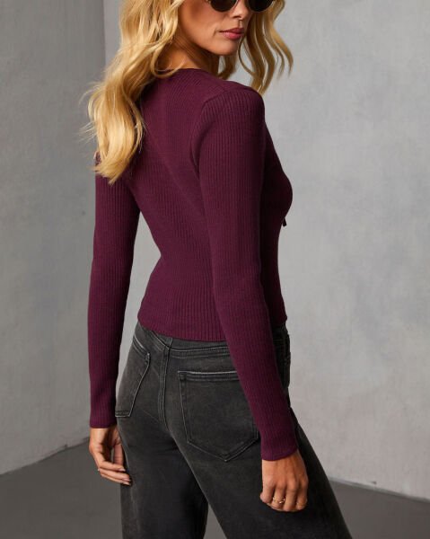 BURGUNDY SWEATER S - BURGUNDY