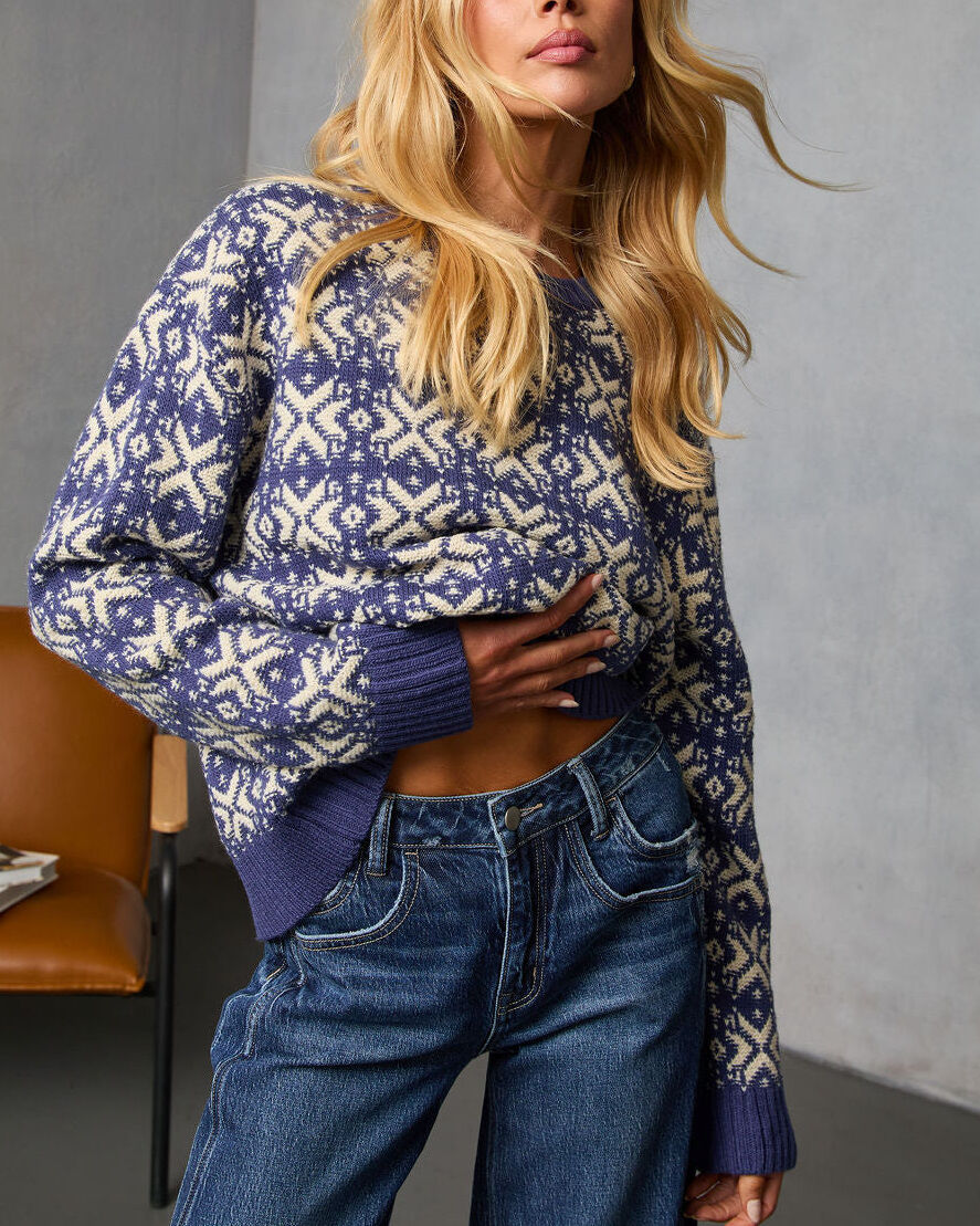 WHITE-BLUE SWEATER