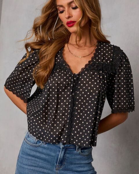BLACK-POLKA-DOT  BLOUSE