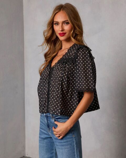 BLACK-POLKA-DOT  BLOUSE