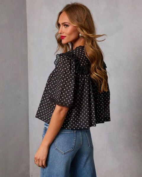 BLACK-POLKA-DOT  BLOUSE