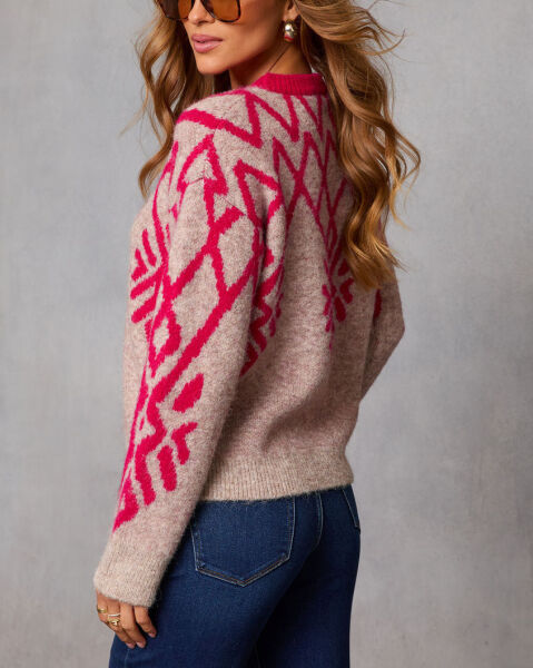 TAUPE-RED SWEATER
