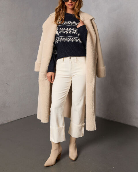 NAVY-WHITE SWEATER