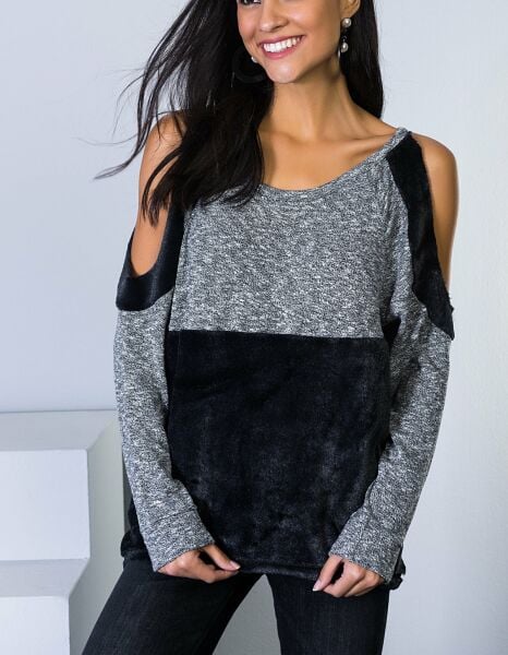 GREY-BLACK BLOUSE