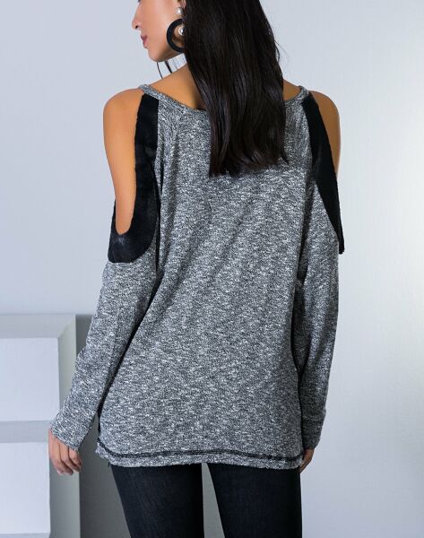 GREY-BLACK BLOUSE