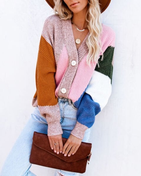 PINK-ROSE-BLUE CARDIGAN