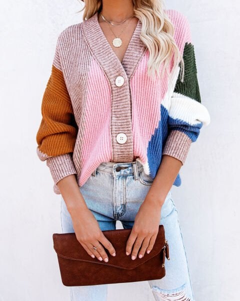 PINK-ROSE-BLUE CARDIGAN