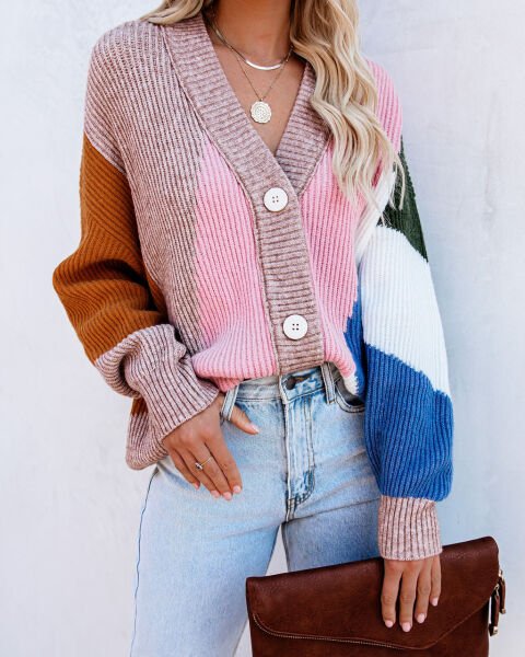 PINK-ROSE-BLUE CARDIGAN