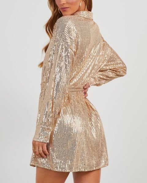 POWDER-SEQUINED DRESS