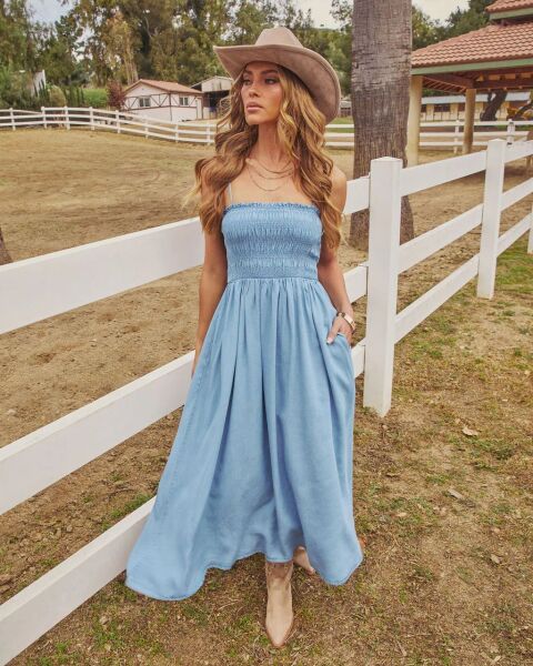 BLUE JEANS DRESS L - BLUE